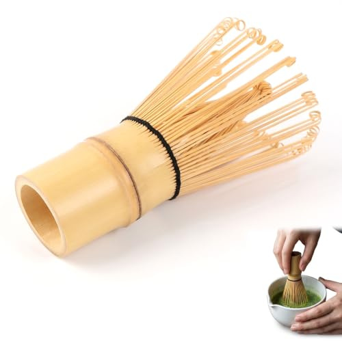 1 Pieza Batidor Matcha Chasen 100 Púas, Escoba Bambú Hecho Mano para Ceremonia del Té Japonesa, Preparar Té Matcha