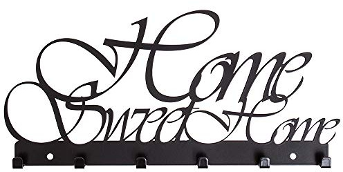 Bentatec Schlüsselbrett Home sweet Home - schwarz Universell einsetzbar zur Organisation von Ihrem zu Hause