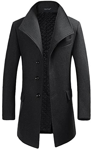 YOUTHUP Abrigo Lana Hombre Slim Fit, Invierno | Dos diseños disponibles, abrigo de lana slim fit versátil para el invierno