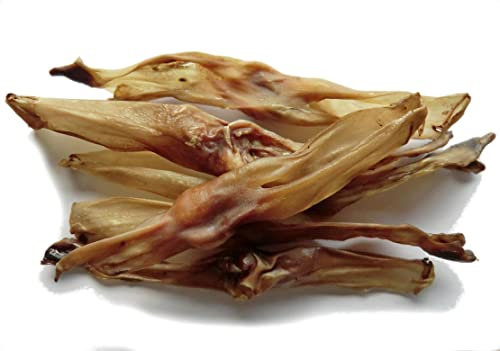 Kaureks Natur Hundeleckerlies, Kaninchenohren ohne Fell 500g, Hasenohren, fettarm, Kauartikel, Kausnack