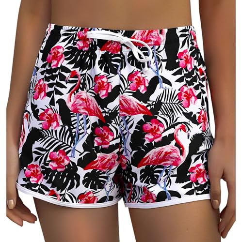Marvmys Shorts de Natación Mujer Verano Pantalones Cortos de Nadar Secado Rápido con Cordón Ajustables, Shorts de Baño Deportes Acuáticos para Playa, Surf, Tiempo Libre