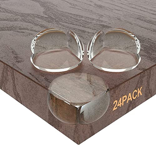 Babyschutz, Protektoren (24 Stück) – Möbel-Eckenschutz & Kantenschutz – babysichere Stoßstange & Kissen zum Abdecken von scharfen Möbeln & Tischkanten, klar und transparent