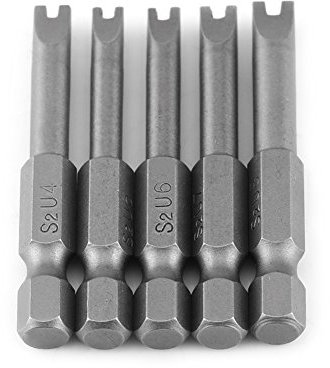 Cacciavite per Siedle Citofono U Bit 5 Pz S2 Lega di Acciaio 50mm di Lunghezza 1 4 Hex Mano e Strumenti Elettrici Stinco a Forma di U Set di Pezzi per Cacciaviti Magnatici