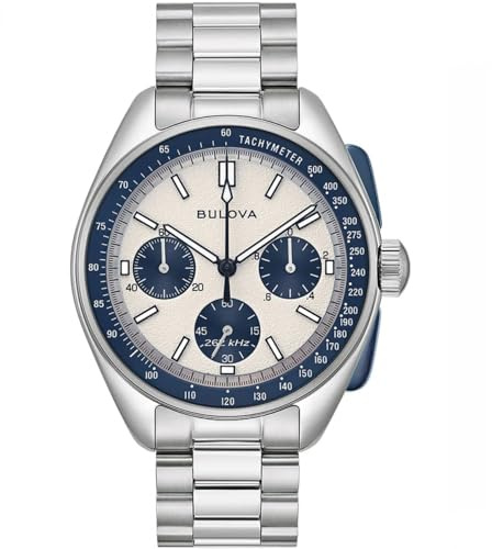 Analógico Modelo Reloj Bulova 98A305 Lunar Pilot Acero 43 mm Esfera Blanca Hombre. Marca BULOVA