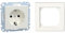 Bundle aus Schneider Electric Merten MEG2300-0319 SCHUKO-Steckdose, erhöhter Berührungsschutz,Steckklemmen, polarweiß glänzend, System M + Merten 478119 M-SMART-Rahmen 1fach, polarweiß glänzend