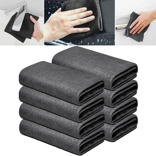 8 Piezas Paños de Limpieza Clean Pro, Reutilizable Paños de Microfibra, No Dejar Rastro ni Marca de Agua Paños de Microfibra Adecuado para la Limpieza de Espejos de Cristal, Coches, Baños, Cocinas