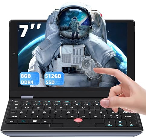 ZWYING All Metal 7'' HD Touchscreen Ultra-Light Mini Laptop: Alder Lake N95 CPU 8GB RAM,512GB SSD, Win 11 Pro PC, WiFi, USB3.0, Mini HDMI, TF Card - for Business and Students (8G+512GB)
