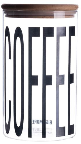 Villa d'Este Home Tivoli Barattolo caffè 1 L in vetro, coperchio in bambù, trasparente, Bigismore