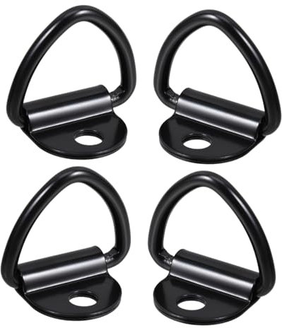 TOPPERFUN 4stücke Teiliges Metall Zurrösen Anhänger Haken Robuste D-förmige Metallhaken Für Lkw Und Pkw Einfache Montage Stabile Ladungssicherung Für Transport Und Caravan Schwarz Ohne Schra