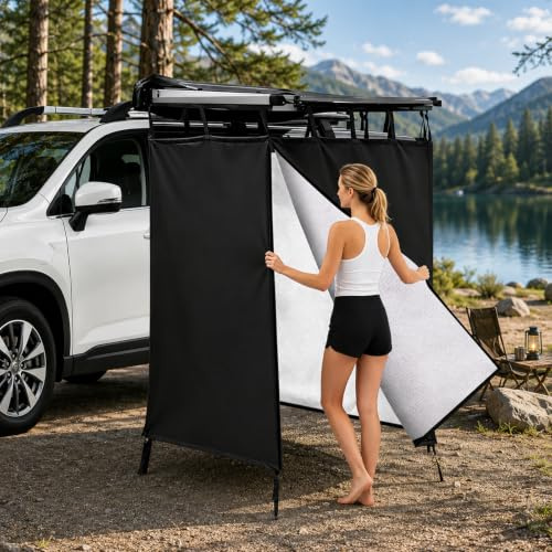 Bsteciar Tenda Doccia Campeggio, Oxford Impermeabile Rifugi Privacy per Il Campeggio, Elevata Resistenza agli Strappi Cabina Doccia per Auto, Si Monta su Barre Portatutto Universali