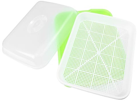 TOYANDONA Pot de Germination Hydroponique Terre pour Wheatgrass Plateau de Germination Plastique Design à Double Matériau Amélioré