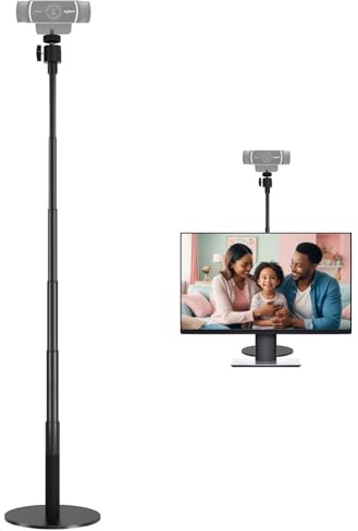 JUBOR Webcam Stand for Desk, 28.5 Webcam Mount with 1/4 Thread, Height & Angle Adjustable Web Cam Stand Mount for Logitech C922 C930e C920S C615 C960 C920x BRIO NexiGo N60 and Others