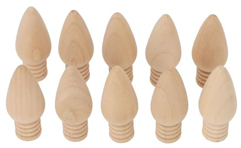 Jiawu Lampadina Sospesa Compatta in Legno da 10 Pezzi per Artigianato, Pittura Creativa, Articoli per Feste