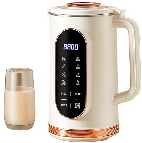 1500ml Multi-Function Soy Milk Maker, 10-Blade Blender with 12-Hour Appointment, Multiple Menus for Porridge, Juice, Soup, Yogurt