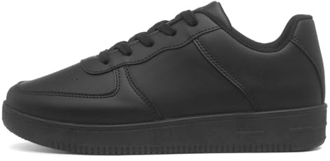 XL Women's Black Lace Up Casual Trainers