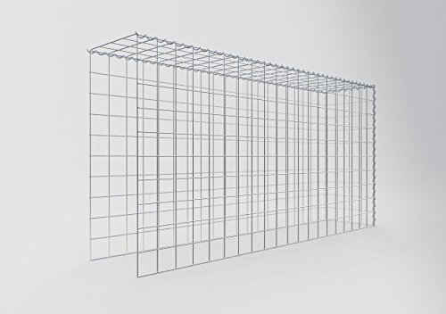 GABIONA Cesta para piedra (rectangular, malla de 10 x 10 cm, profundidad de 40 cm, cesta de cultivo tipo 4, cierre de espiral, galvanizada (200 x 100 x 40 cm)