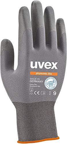 3 Pairs of UVEX Phynomic Lite Safety Work Gloves - Grip for Dry and Slightly Moist Work