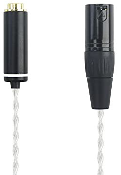 HansnBy Connettore XLR a 4 poli su cavo OCC bilanciato a 8 fili da 4,4 mm con cavo argentato, adattatore audio per cuffie