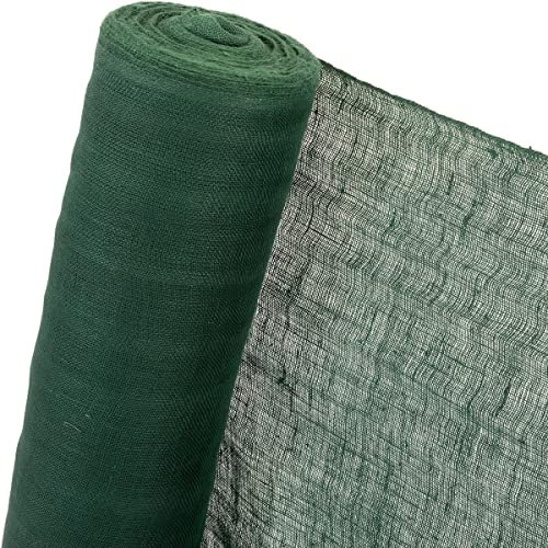 HaGa® Tissu en toile de jute 250 g/m² - Largeur 1 m (vendu au mètre) - Vert - Protection hivernale - Tissu d'ombrage en toile de jute