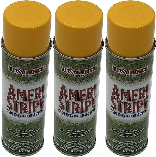 Ameri-Stripe Yellow Field Marking Paint, 3 Cans (18 oz Each)
