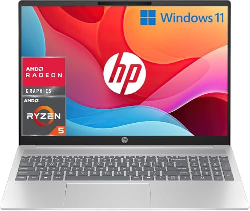 HP Pavilion 16-ag0000sl Notebook, AMD Ryzen 5-8540U, RAM 16GB LPDDR5, SSD 512 GB, 2K IPS 300 Nits, Antiriflesso, Radeon Integrata, FreeSync, Wi-Fi, Privacy Cam 1080p TNR, Windows 11, Argento