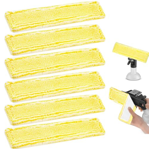 FTISSLY 6 Stück Mikrofaser Wischbezug Fenstersauger Ersatz Mikrofaser Wischbezug Ersatzmikrofaser 28 x 7cm Fensterreiniger Ersatzteile Wischbezüge Mikrofaser Ersatzpads für Kärcher Fensterreiniger