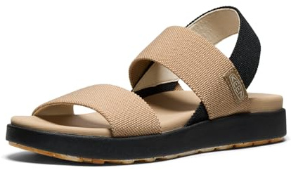 KEEN Femme Elle Backstrap Sandales compensées, Cornstalk/Black, 37.5 EU