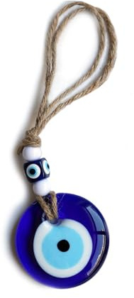 Fokroin Ojo Turco, Turco Azul Evil Eye, Amuleto, Protección, Adorno de Pared, Adorno de Puerta, Deseos de Buena Suerte, Decoración del hogar, Regalo de casa Nueva, Vidrio de Ojo Azul(5cm)