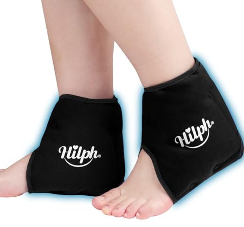 Hilph Manicotto refrigerante per piedi, gel rinfrescante per caviglie, 1 paio di fasce di raffreddamento per alleviare il dolore, freddo e caldo, compresse rinfrescanti per tendine di Achille,