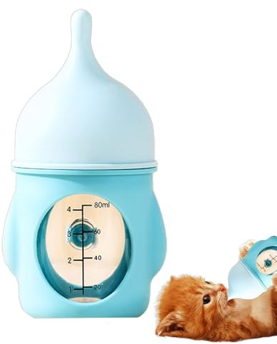 Botella para Gatitos – Botella de bebé para Gatos, para Mascotas pequeñas | Botella de Leche para Gatitos recién Nacidos, tetina de Silicona Suave, biberón Reutilizable, Accesorios de