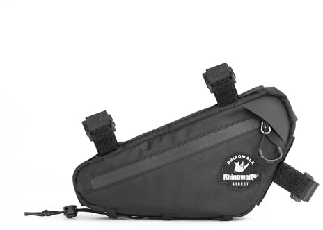 Rhinowalk Bicycle Triangle Bag Cosmopolis Series Lightweight Urban Bike Frame Bag Pack Under Top Tube Pouch Cycling Accessories(Black)