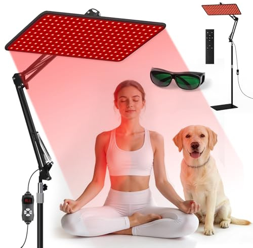 Morfone Lámpara de Luz Roja Cuerpo y el Rostro, Panel de Luz Roja con Tres Longitudes de Onda (660 nm, 850 nm, 940 nm) Panel Luz Infrarroja con Control Remoto Inalámbrico, No Produce Calor