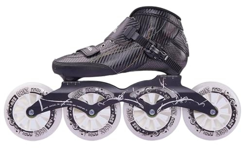 VCYEX Patin A Roulette Alignées Ajustables pour Femmes Et Hommes Chaussures À roulettes De Fitness Roller Femme pour Adultes Unisexe Black,35