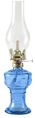 Lámpara de petróleo clásica de cristal para interiores con núcleo de fuego ajustable, iluminación de emergencia para iluminación decorativa de habitaciones, lámpara de aceite tradicional como