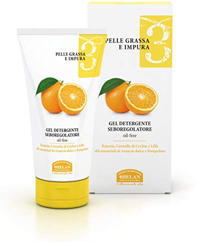Helan Linea Viso 3 - Face Wash & Oily Skin Cleanser to Remove Make Up, Dirt, Smog - Oil-Free Makeup Remover & Sebum-Regulating Cleansing Gel for Impure Skin Skincare - Made in Italy, 150 ml