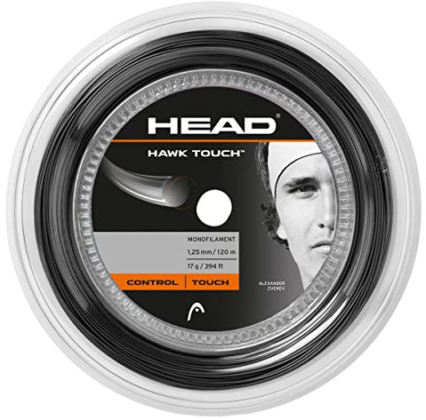 HEAD Hawk Touch Rolle 120M Tennis-Saite, Anthrazit, 1.30 Mm / 16 g