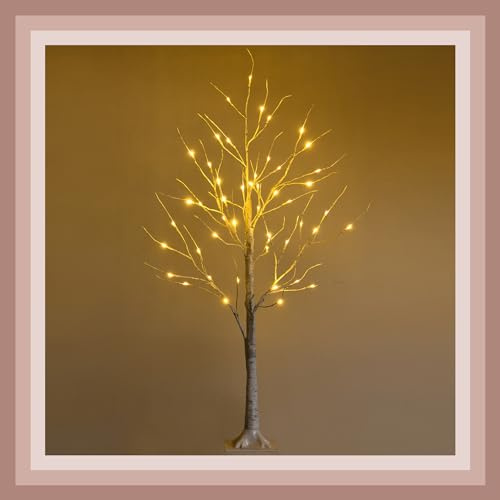 GIANTEX Albero Luminoso a LED per Natale, Albero di Betulla 180 cm/120 cm, Piccolo Albero con 96/48 LED Bianchi Caldi, Albero Luminoso per Decorazione Natalizia in Interni (180 CM)