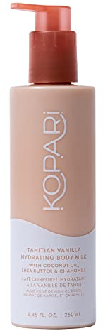Kopari Hydrating Body Milk Lotion, Smooth Lightweight Feel, Deep Moisture for Instant Silky Skin, Infused with Shea Butter & Chamomile, Vanilla