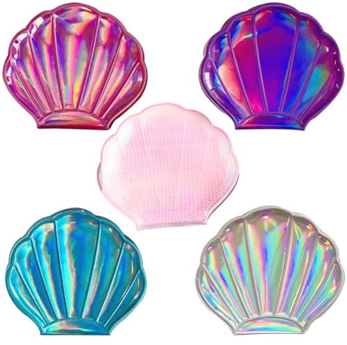 minkissy Glänzende Schale Taschenspiegel 5st Klappbar Spiegel Für Mädchen Klein Schminkspiegel Kompakt Reisespiegel Für Kosmetik Unterweg