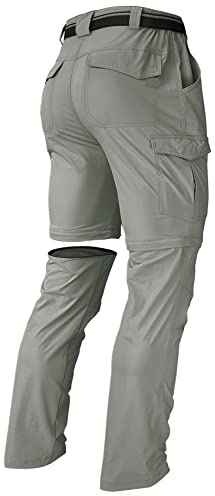 AREOUTS Herren-Wanderhose, wandelbar, mit Reißverschluss, leicht, wasserabweisend, schnell trocknend, Angeln, Reisen, Safari, Camping, salbeigrün, 52