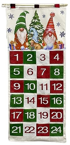 Tyg adventskalender, 24 fickor siffror foto adventskalender, filt adventskalender, jul adventskalender, fyllbar, jul nedräkningskalender för heminredning