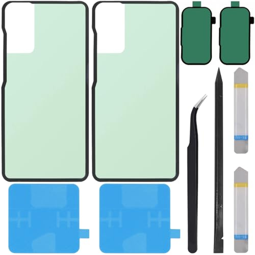 ZHUROUPU Bakhölje självhäftande klistermärke för Galaxy S20 FE G780 5G G781 6,5 tum 2020, ersättning bakre batterilock självhäftande med batteri och kameralim (2 st)