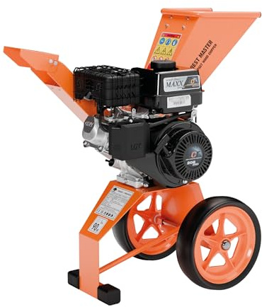 FM6DD-ADJ 6hp Petrol Wood Chipper with Rotatable Hopper – Direct Drive, Compact & Portable – Capacity Up to 50mm (2 inches) with Enhanced Anti-Blocking System (Wood Chipper With Spare Blades)