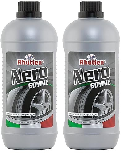 Rhütten Nero Gomme, Lucidante Pneumatici, 1L (Confezione da 2)