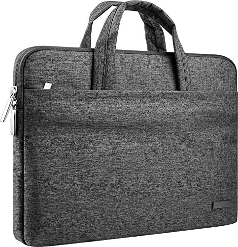 CCPK Laptop Sleeve for 13 Inch MacBook Air Pro M1 Hp 14 Inch Laptop Case Cover Chromebook Pavilion x360 Stream 14 ASUS Acer Lenovo 14in Computer Bag with Handle Waterproof Canvas Briefcase Black Grey