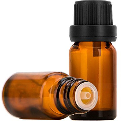 3pcs bouteilles de flacons d'emballage de flacon d'huile essentielle en verre ambre attar avec pots de réduction d'orifice et bouchon à vis (5ml/0.17oz)