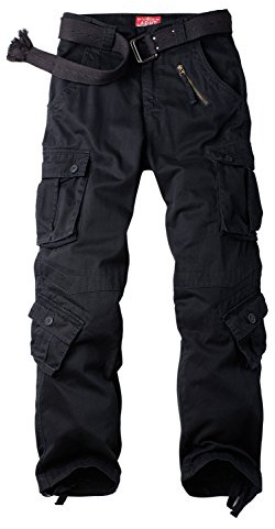 Women's Cotton Casual Military Army Cargo Combat Work Pants with 8 Pocket Black US 10