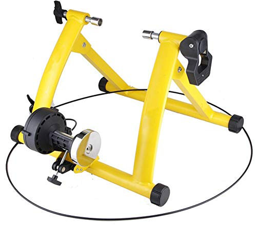 HyXia Entraineur Vélo Trainer Vélo Formateur Stand Support D'intérieur pour Vélo Frein Magnétique Home Trainer Vélo Smart pour Vélo Intérieur Roues 26 à 28 Pouces et 700 C,Jaune