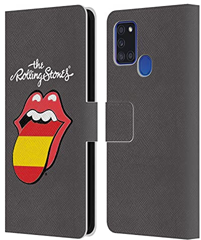 Head Case Designs Officially Licensed The Rolling Stones Spain International Licks 1 Leather Wallet Case Compatible with Samsung Galaxy A21s (2020)