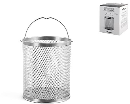 Inoxpran Cestello per Asparagera, Cesto per Lo Scarico e la Cottura a Vapore degli Asparagi, ma Anche Pasta Resistente e Versatile, AntiGraffio e Antiurto, Acciaio Inossidabile, 16 cm